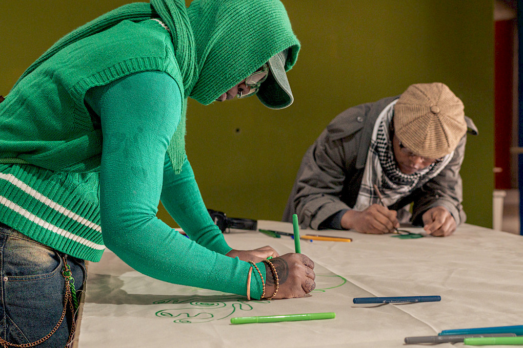 Social Mapping session at SAVVY Contemporary, Berlin, February 2026. Oscar Murillo, 2026. Courtesy the artist. Photo copyright: ©Matthew Hansen