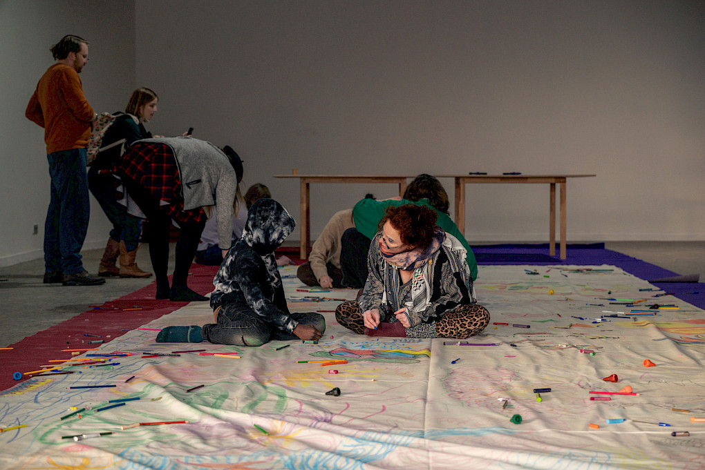 Social Mapping session at SAVVY Contemporary, Berlin, February 2026. Oscar Murillo, 2026. Courtesy the artist. Photo copyright: ©Matthew Hansen