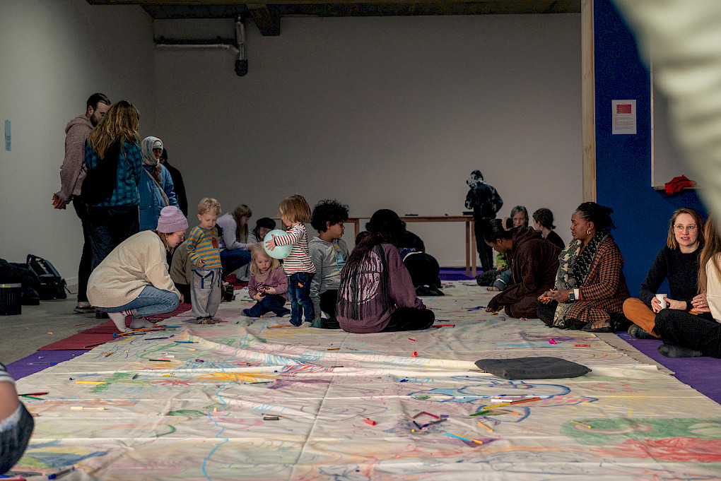 Social Mapping session at SAVVY Contemporary, Berlin, February 2026. Oscar Murillo, 2026. Courtesy the artist. Photo copyright: ©Matthew Hansen