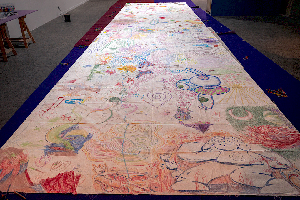 Social Mapping session at SAVVY Contemporary, Berlin, February 2026. Oscar Murillo, 2026. Courtesy the artist. Photo copyright: ©Matthew Hansen